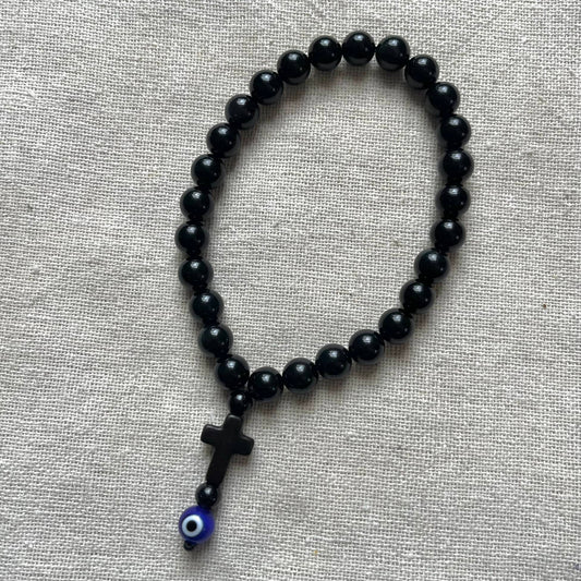 Relaxation Palm Worry Beads - Obsidian