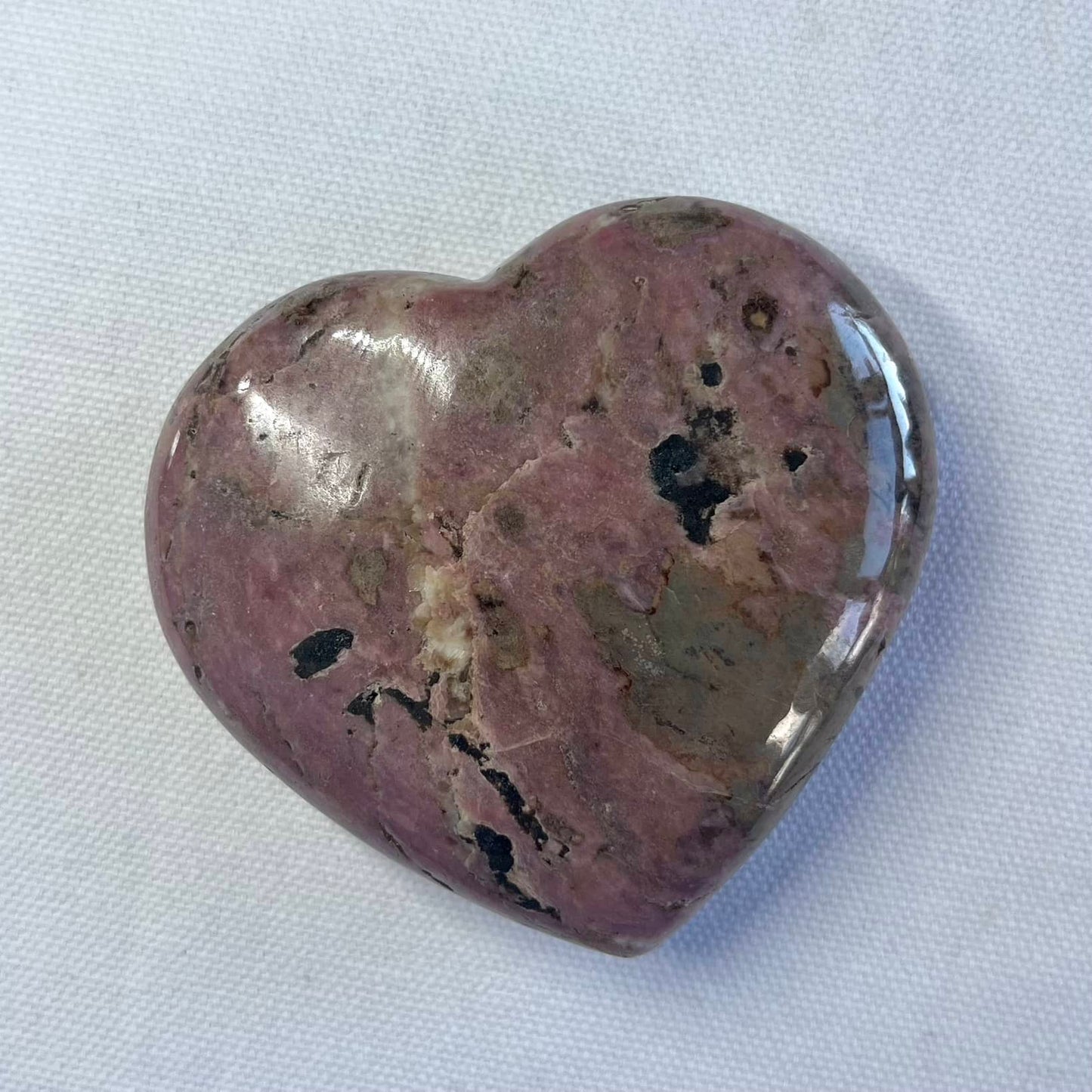 Rhodonite Heart Crystal - Large