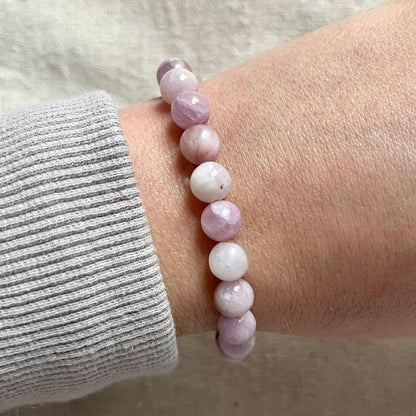 Kunzite 8mm Beaded Bracelet - Emotional Healing