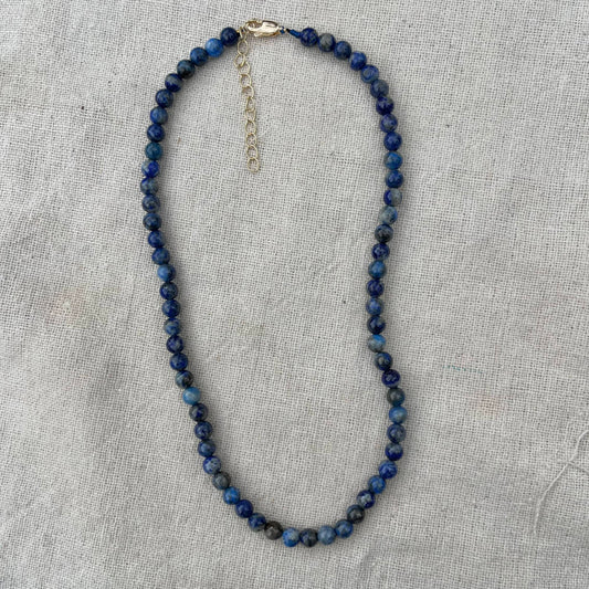 Lapis Lazuli 6mm Beaded Necklace - Inner Truth