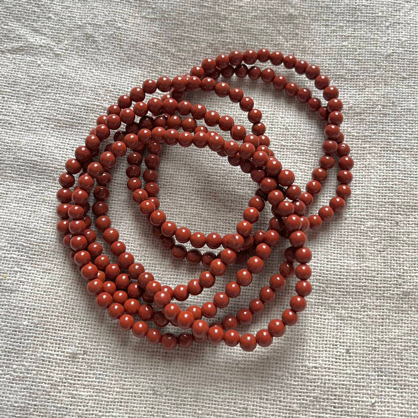 Red Jasper 4mm Beaded Bracelet - Endurance