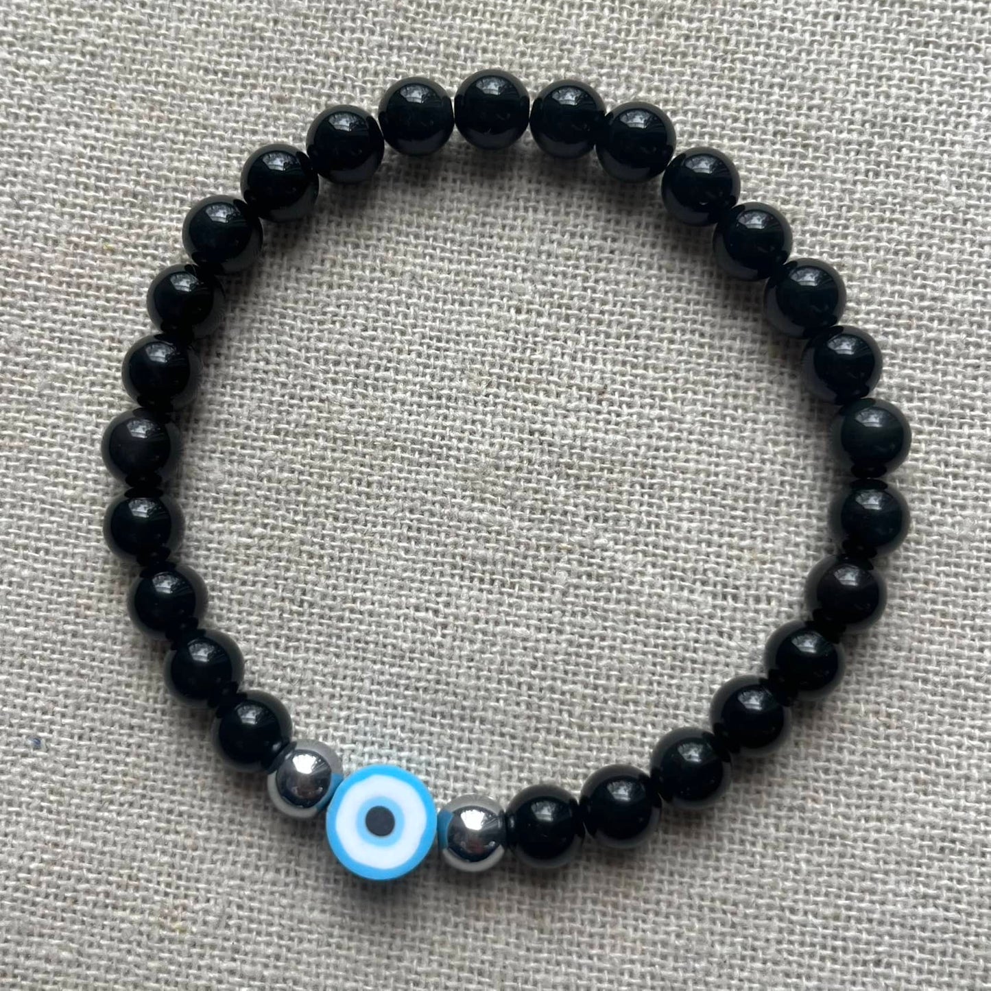 Mystic Protector Evil Eye Bracelet - Obsidian