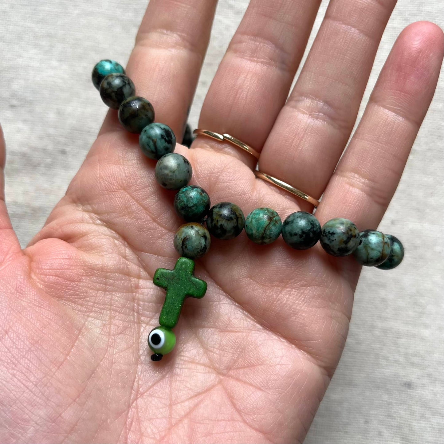 Relaxation Palm Worry Beads - African Turquoise