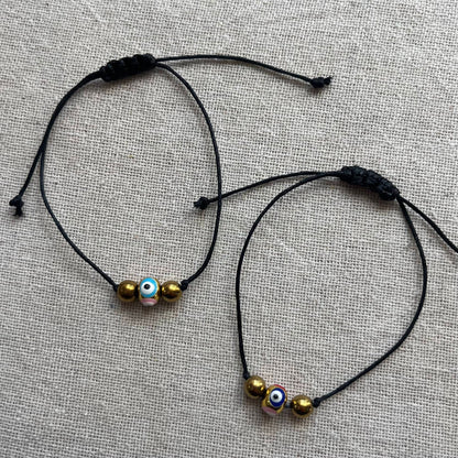 Golden Evil Eye Cord Bracelet