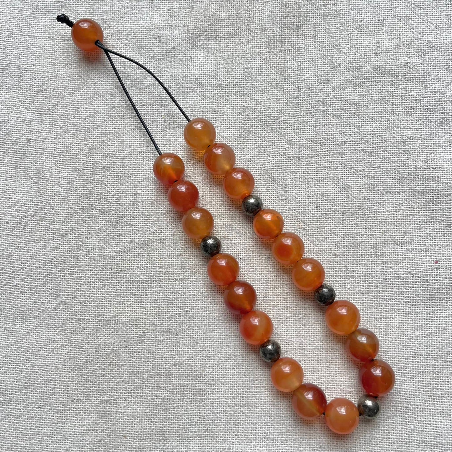 Komboloi Worry Beads - Carnelian & Pyrite